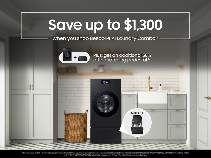 5.3 cu. ft. Bespoke AI Laundry Vented Combo™ All-in-One Ultra Capacity Washer and Electric Dryer with AI Home in Dark Steel