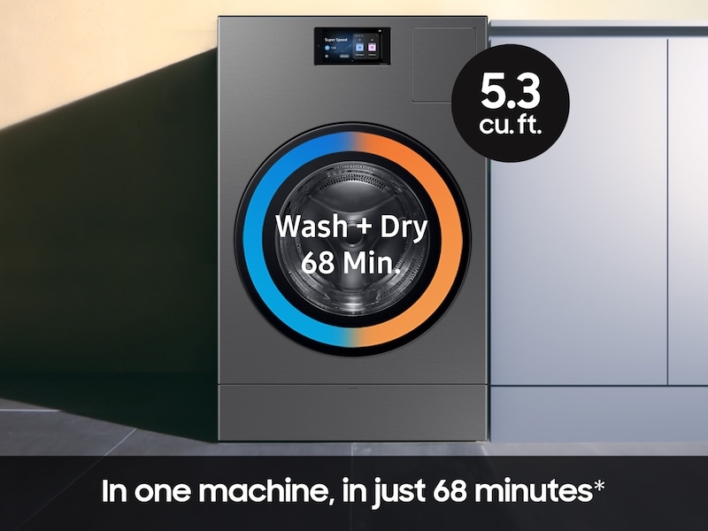5.3 cu. ft. Bespoke AI Laundry Vented Combo™ All-in-One Ultra Capacity Washer and Electric Dryer with AI Home in Dark Steel