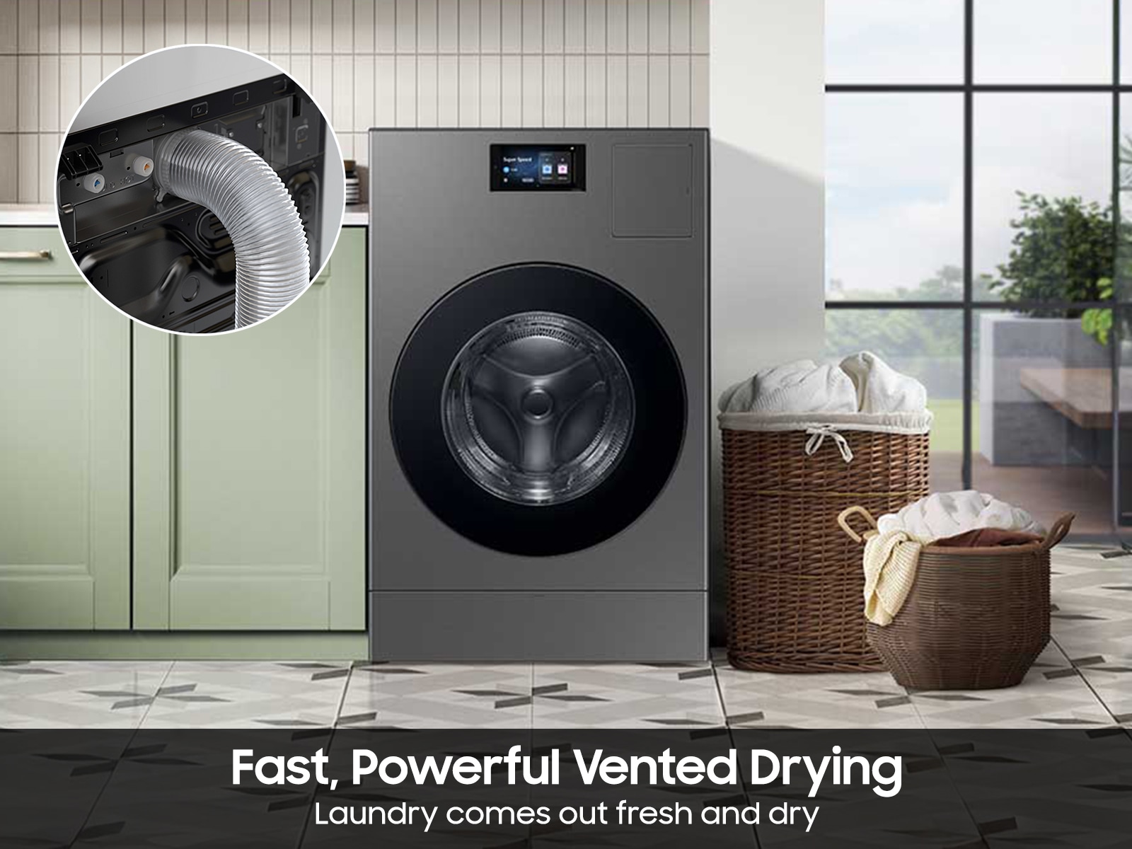 5.3 cu. ft. Bespoke AI Laundry Vented Combo™ All-in-One Ultra Capacity Washer and Electric Dryer with AI Home Dark Gray
