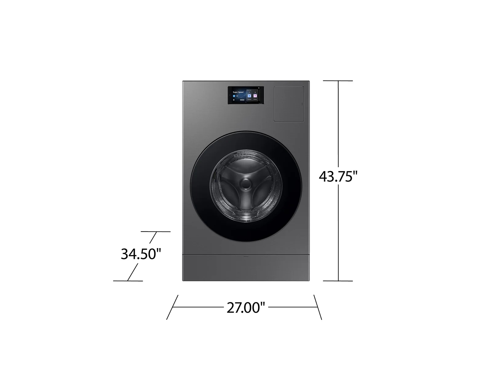 Bespoke AI All-in-One Vented Combo AI Home 7" LCD Display AI OptiWash™ and Dry + 5.3 cu.ft. Dark Steel