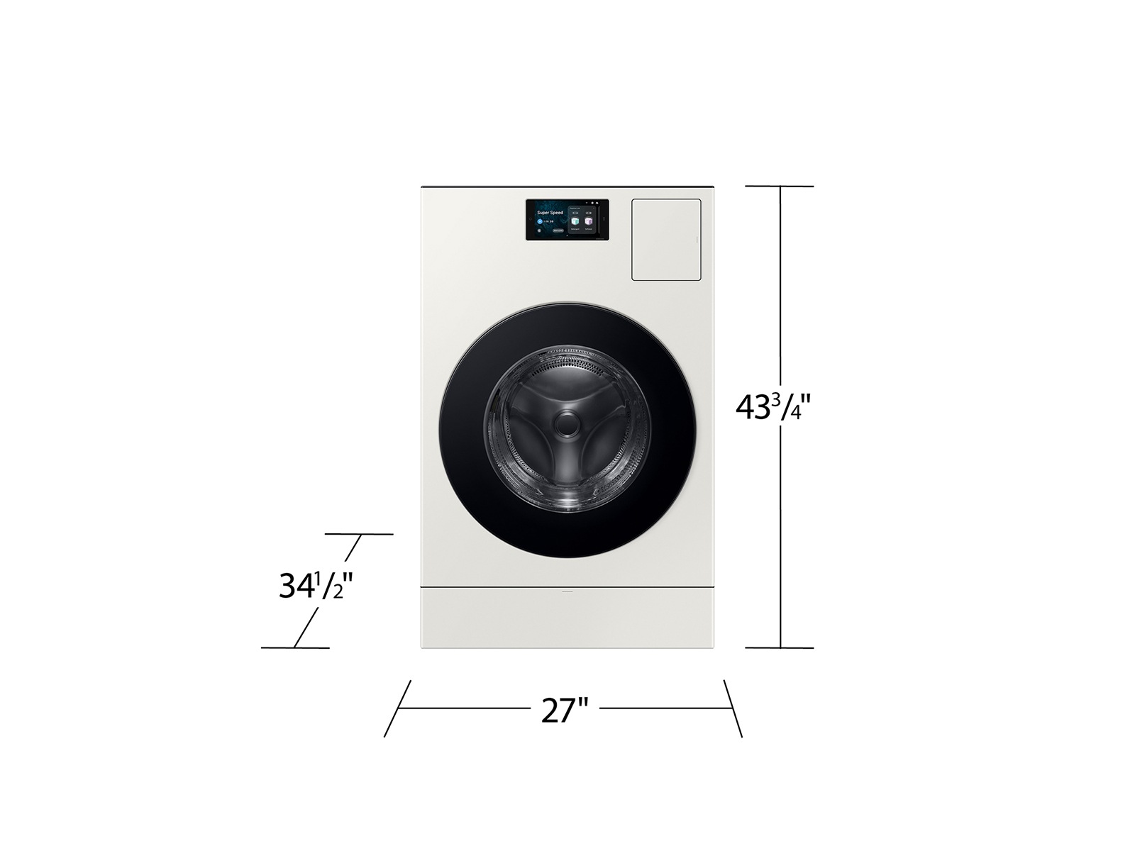 Bespoke AI All-in-One Vented Combo AI Home 7" LCD Display AI OptiWash™ &amp; Dry 5.3 cu.ft. Ivory
