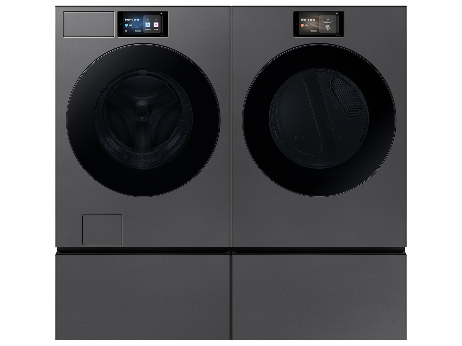 Bespoke 27" Wide Laundry Pedestal with Storage Drawer Dark Gray