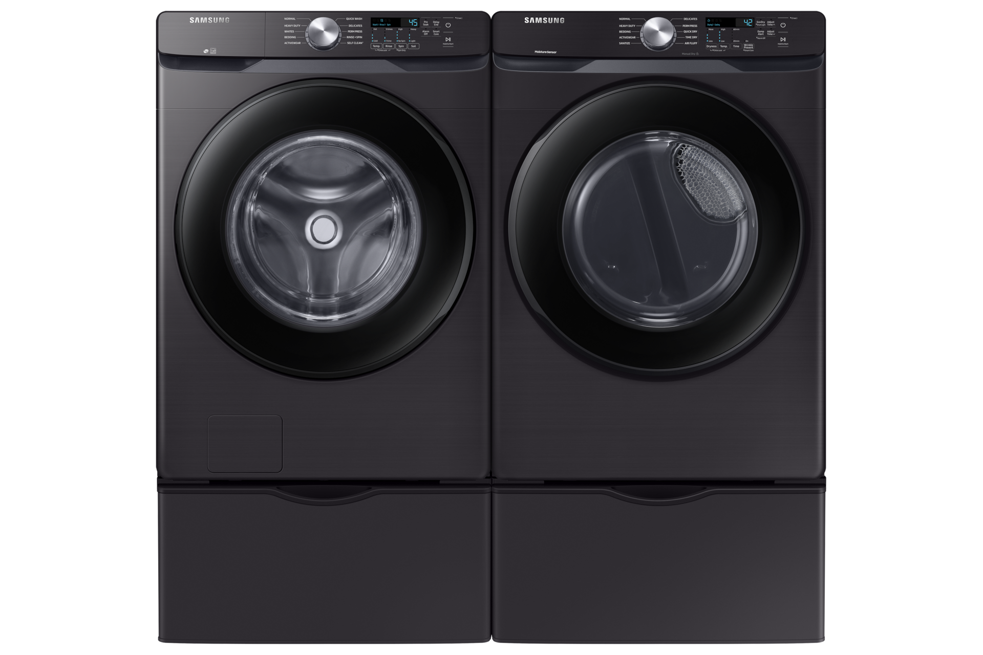 WF6000T (WF45T6000AW) Front loading Washer With Self Clean+, VRT Plus™, Smart Care Front-Pair2 Black 
