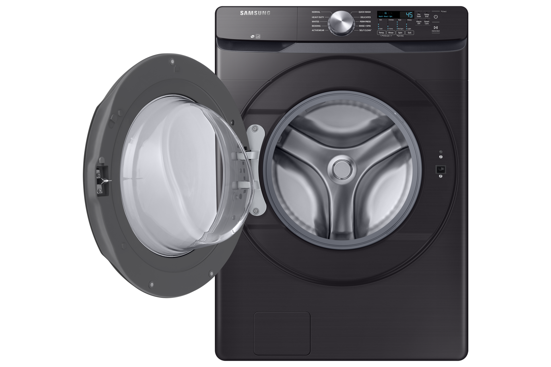 WF6000T (WF45T6000AW) Front loading Washer With Self Clean+, VRT Plus™, Smart Care Front-Open Black 