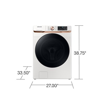 5.0 cu. ft. Extra Large Capacity Smart Front Load Washer with Super Speed Wash and Steam in Ivory Ivory White
