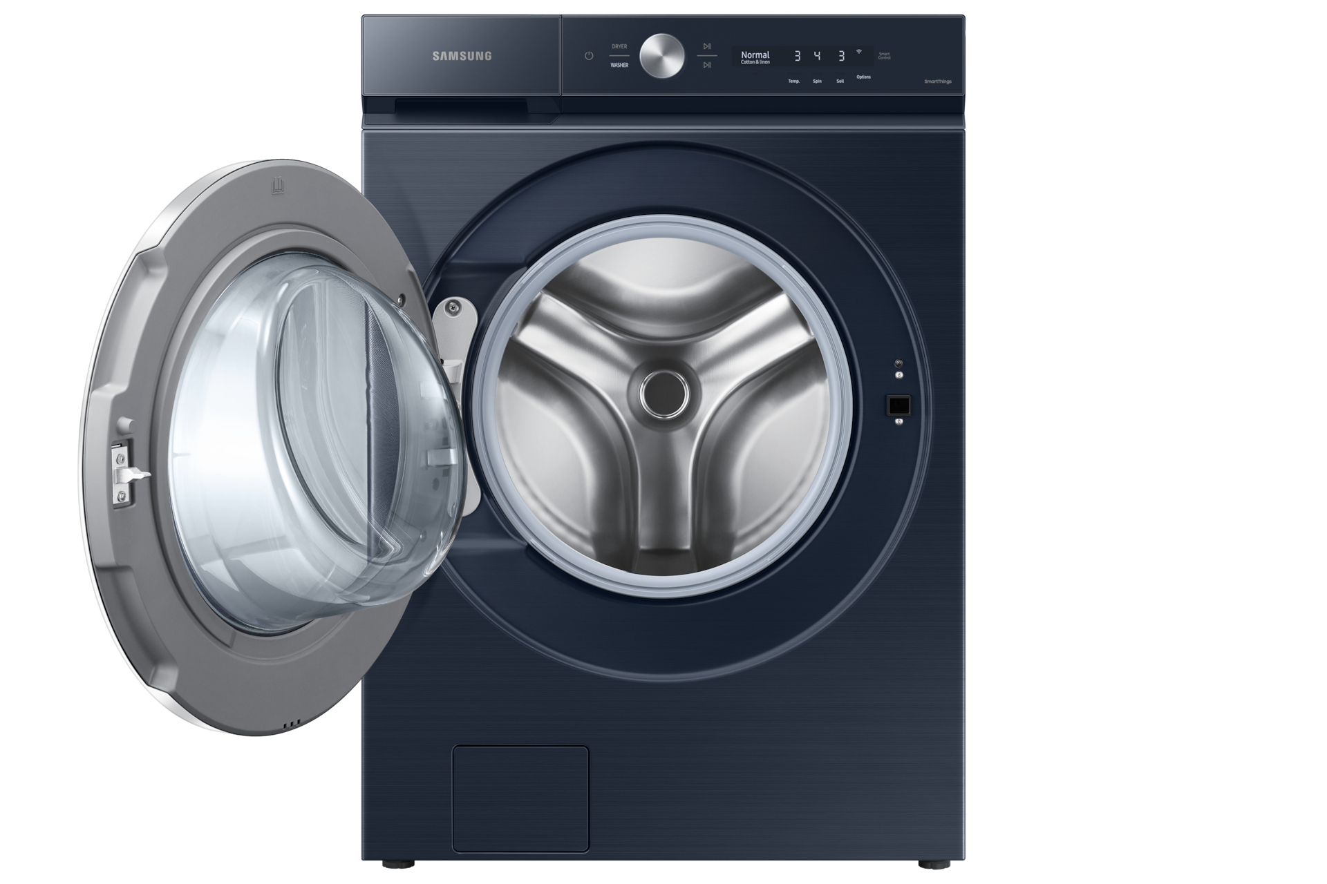 Bespoke 5.3 cu. ft. Ultra Capacity Front Load Washer with AI OptiWash™ and Auto Dispense in Brushed Navy Front-Open Navy 