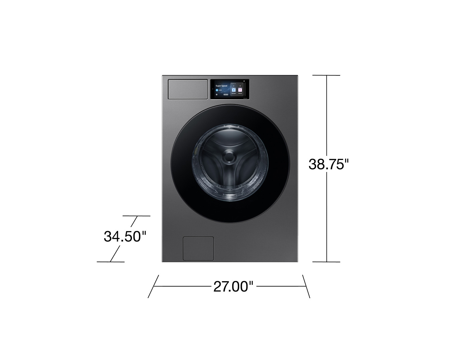 5.3 cu. ft. Bespoke AI Ultra Capacity Front Load Washer with AI Home and AI OptiWash+ in Dark Steel Gray