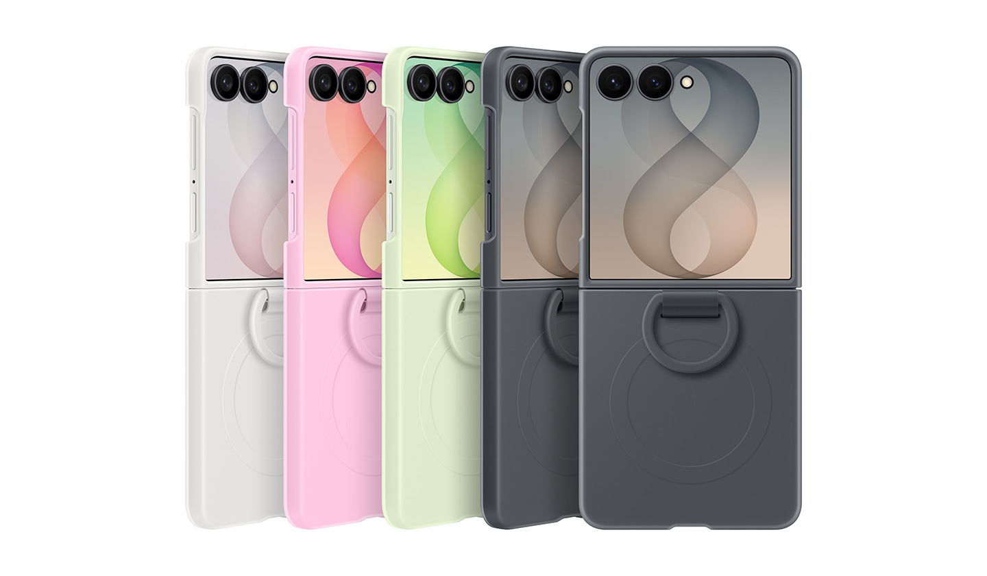 Fundas de silicona magnética Ring para Galaxy Z Flip8 en Cream, Pink, Mint y Graphite