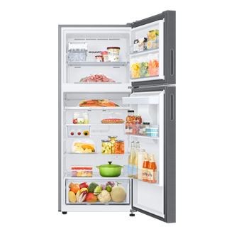 RT6300D Top Mount Freezer Refrigerator with AI Energy Mode Front-Open-With-Food Silver 
