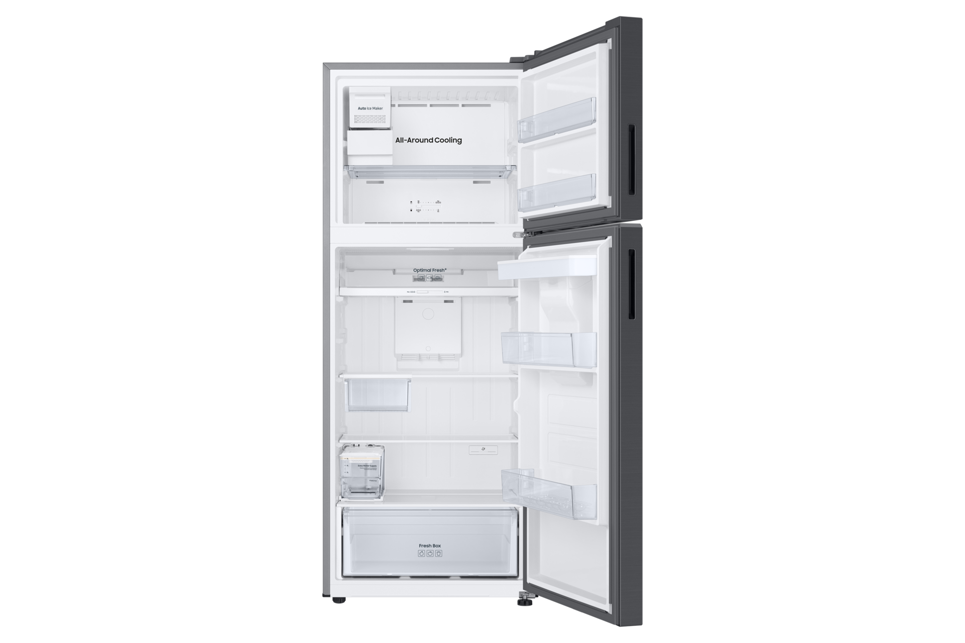 RT6300D Top Mount Freezer Refrigerator with AI Energy Mode Front-Open-Without-Food Black 