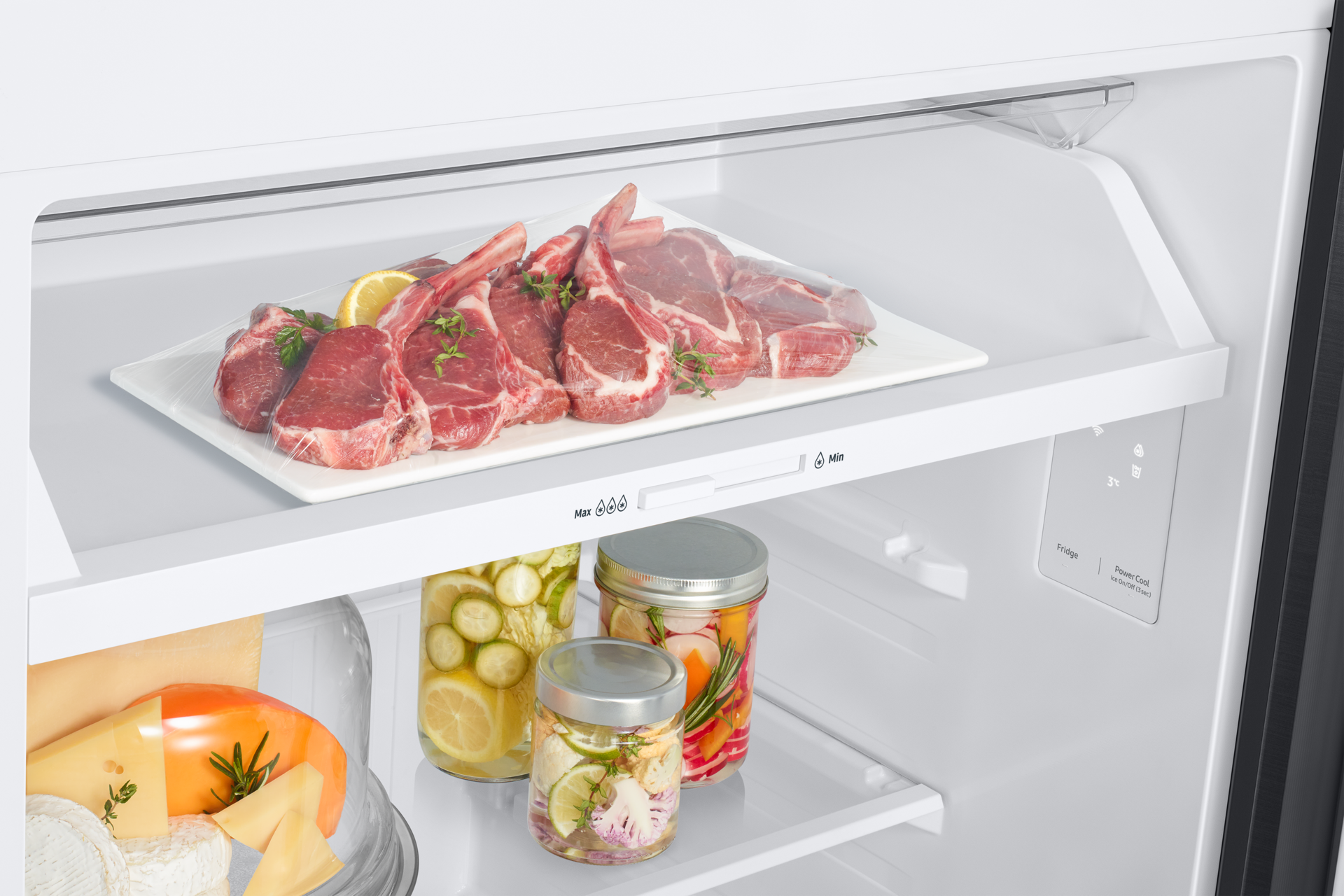 RT6300D Top Mount Freezer Refrigerator with AI Energy Mode Optimal-fresh-Detail Black 