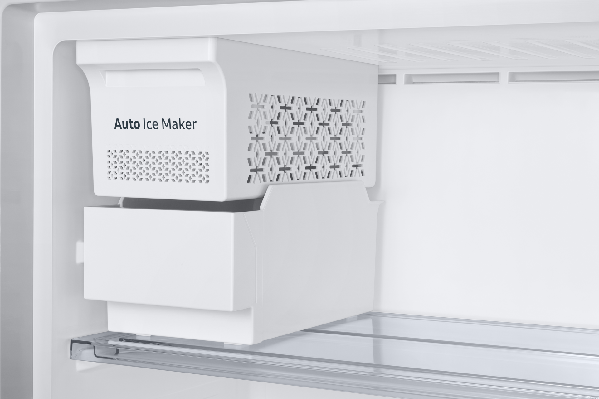 RT6300D Top Mount Freezer Refrigerator with AI Energy Mode Detail-Auto-Ice-Maker Black 