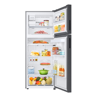 RT6300D Top Mount Freezer Refrigerator with AI Energy Mode Front-Open-With-Food Black 
