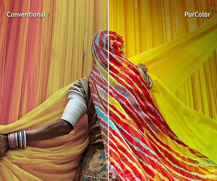 Часть экрана PurColor более красочная и яркая по сравнению с обычной стороной экрана.