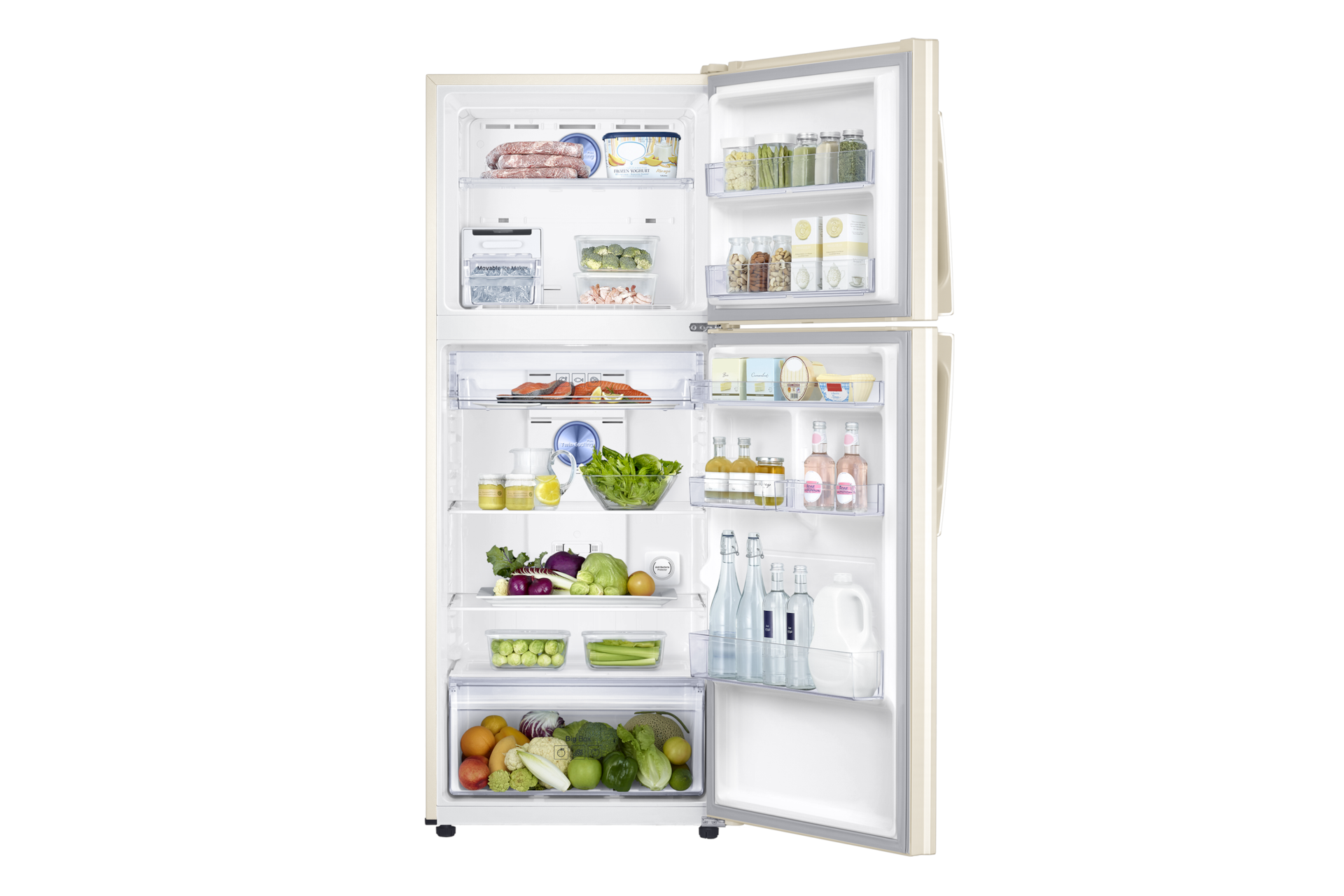 front-open-with-food Beige Wood