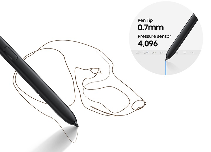 S Pen: Viết, vẽ và sáng tạo mọi lúc mọi nơi với bút S Pen tiên tiến nhất. Thăng hoa trí tưởng tượng và chia sẻ công việc đến mọi nơi một cách dễ dàng và thuận tiện nhất.
