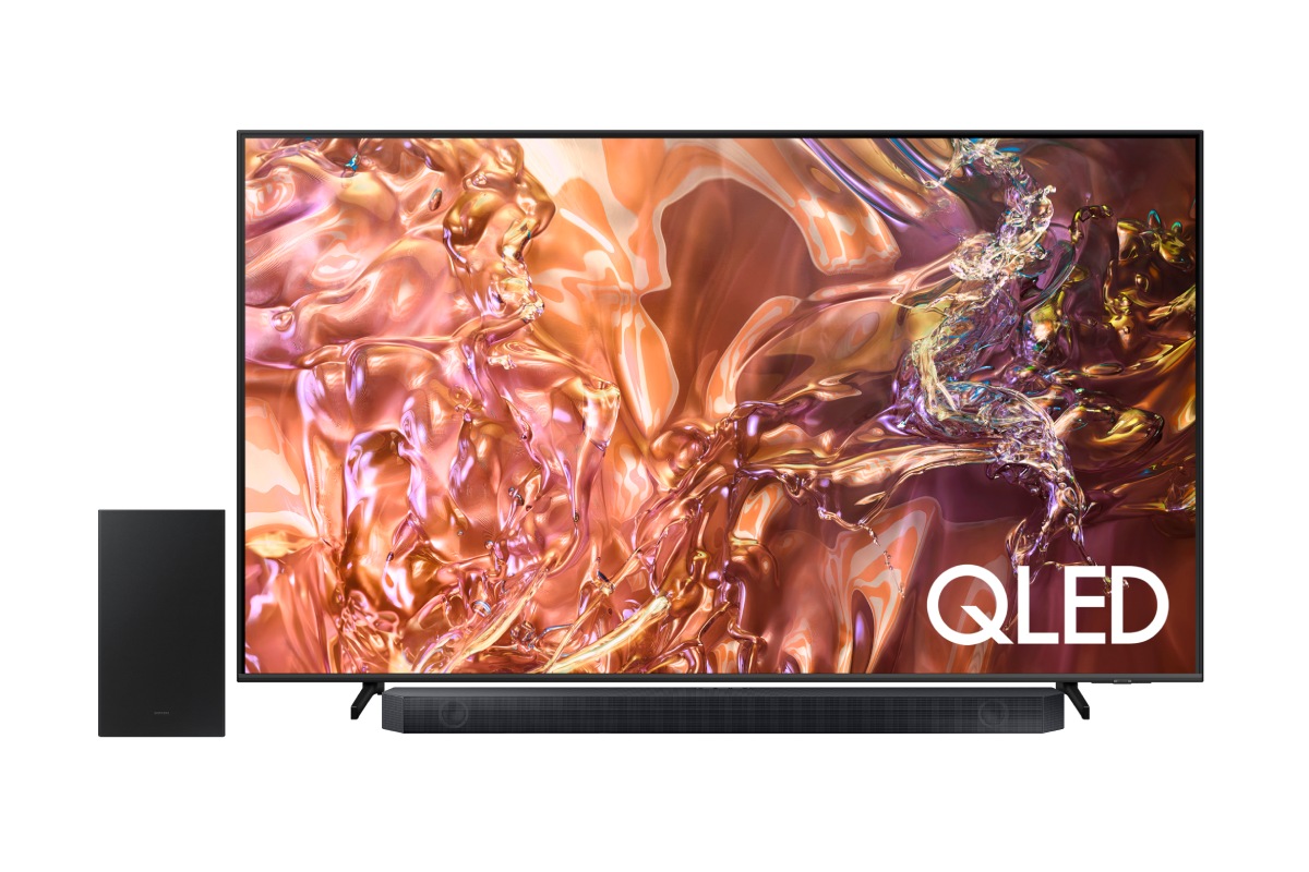 50 Inch QLED QE1D 4K Tizen OS Smart TV (2024) và Loa Thanh Q-series HW-Q600C 3.1.2 Kênh với Tích Hợp Loa Trầm