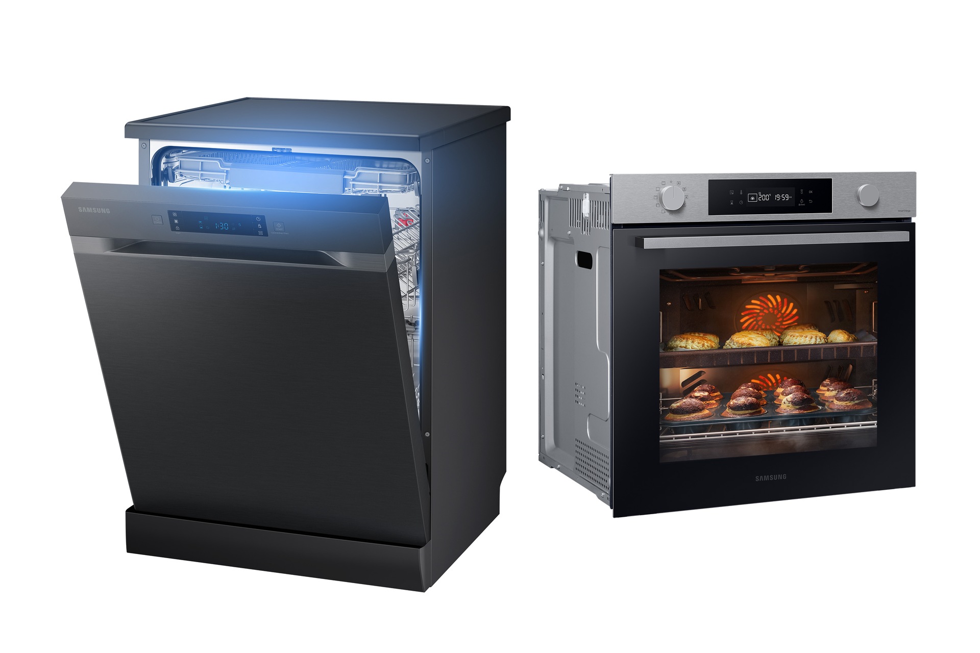 76L Lò Nướng Series 4 Nướng Đối Lưu, Màu Đen Và Sức Chứa 14 Bộ Bát Đĩa Máy Rửa Bát Diệt Khuẩn Hygiene Care Màu Đen