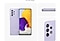Điện thoại Galaxy A72 màu Tím Thanh Lịch (Awesome Violet), nhìn từ nhiều góc độ để hiển thị thiết kế: phía sau, phía trước, bên và cận cảnh trên camera sau.