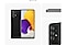 Điện thoại Galaxy A72 màu Đen Bản Lĩnh (Awesome Black), nhìn từ nhiều góc độ để hiển thị thiết kế: phía sau, phía trước, bên cạnh và cận cảnh trên camera sau.