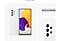 Điện thoại Galaxy A72 màu Trắng Tối Giản (Awesome White), nhìn từ nhiều góc độ để hiển thị thiết kế: phía sau, phía trước, bên cạnh và cận cảnh trên camera sau.