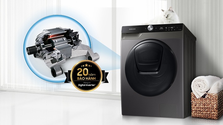 9.5 kg Máy Giặt Sấy AI EcoBubble™ -AI Control, Inox WD95T754DBX/SV gray | Samsung VN