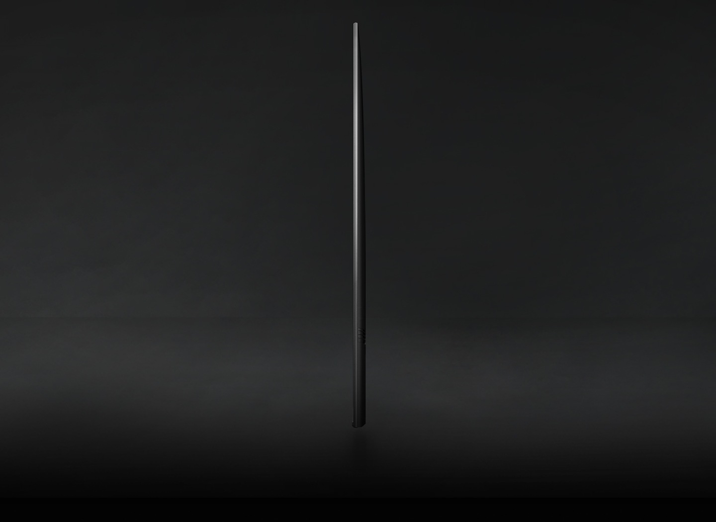 Profile view of TV shows ultra slim design of TV AirSlim.