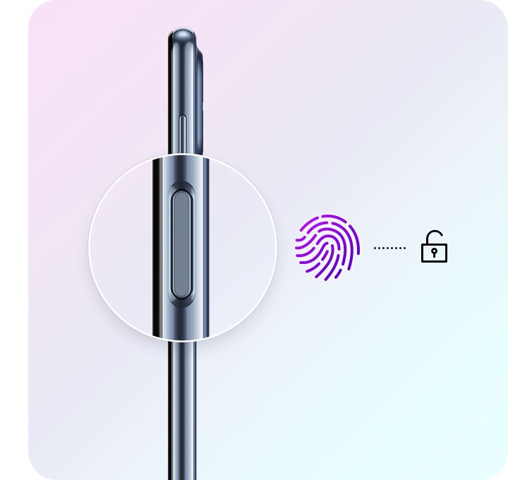 Cảm biến vân tay trên nút nguồn điện thoại Samsung Galaxy M53 giúp người dùng mở khóa nhanh chóng bằng vân tay mà vẫn an toàn, tối ưu với tính bảo mật cao.