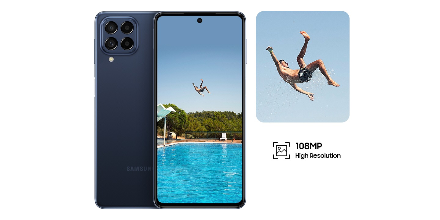Cảm biến với độ phân giải đến 108MP của điện thoại Samsung Galaxy M53 5G cho phép người dùng chụp ảnh sắc nét đến từng chi tiết cùng độ sáng cao đến 12MP.