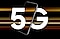 A Galaxy A23 5G device is shown with the text 5G divided at the letters by the device. Colorful streaks of light surround it to represent fast 5G speeds.