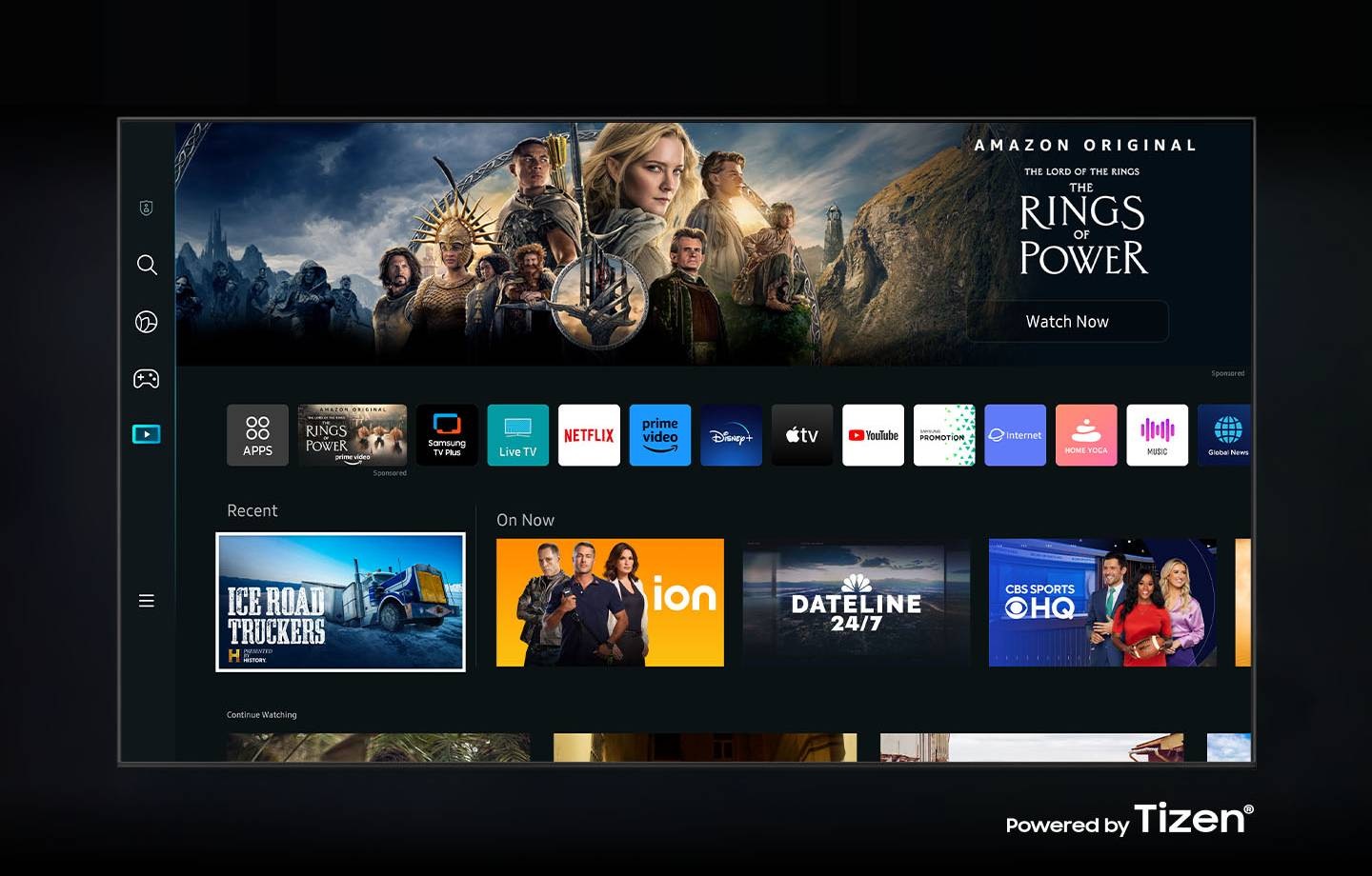 The new Smart Hub UI is displayed to show a wide variety of OTT services and content being serviced.