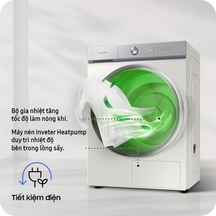 Các công nghệ và tiện ích hiện đại có trong máy sấy quần áo Samsung Bespoke DV17B9750CV/SV