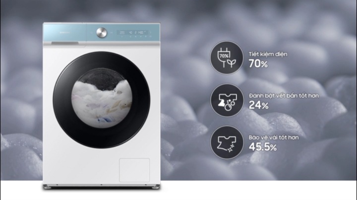 14/8 kg Bespoke AI™ Máy Giặt Sấy -Ngăn Giặt Xả Tự Động WD14BB944DGMSV | Samsung VN
