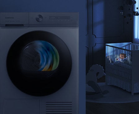While the dryer runs silently, the baby sleeps at night.