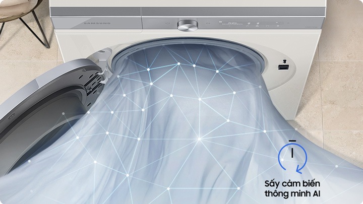 9 kg Máy Sấy Bespoke AI -Cảm biến AI Dry, Trắng DV90BB9440GHSV White | Samsung VN