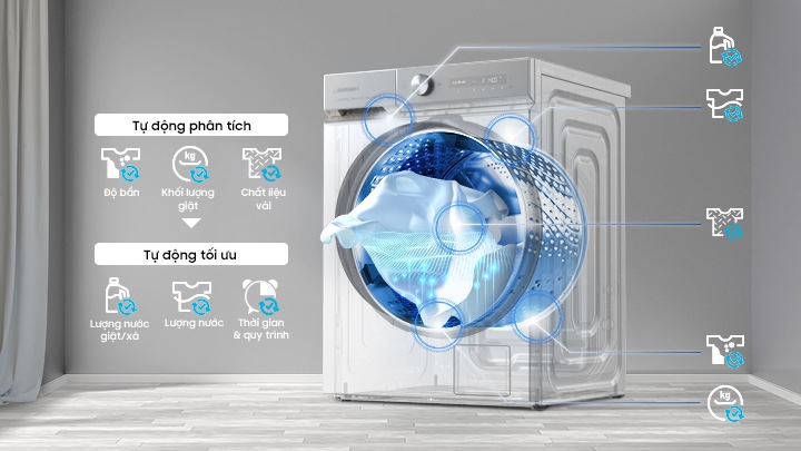 Công nghệ sấy cảm biến thông minh máy sấy quần áo Samsung DV90T7240BH/SV