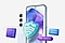 Một chiếc Galaxy A55 5G có biểu tượng bảo mật Samsung Knox trên màn hình, xung quanh là các biểu tượng mật khẩu, mã PIN và hình mẫu.