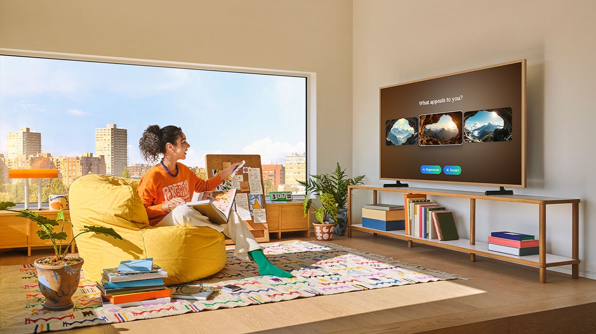 Hai người đang xem TV.