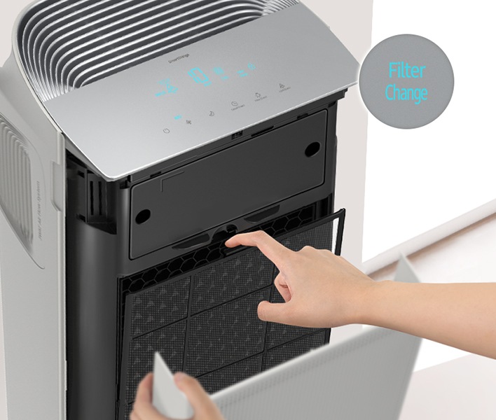 Văn bản thay bộ lọc ở phía trên AX5500 sẽ nhấp nháy khi đến lúc phải thay bộ lọc.