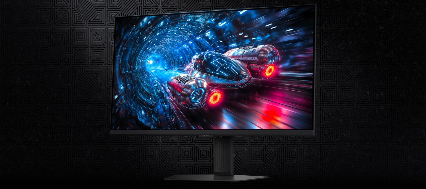 Một con t&agrave;u vũ trụ đang đi qua một đường hầm m&agrave;u xanh neon.