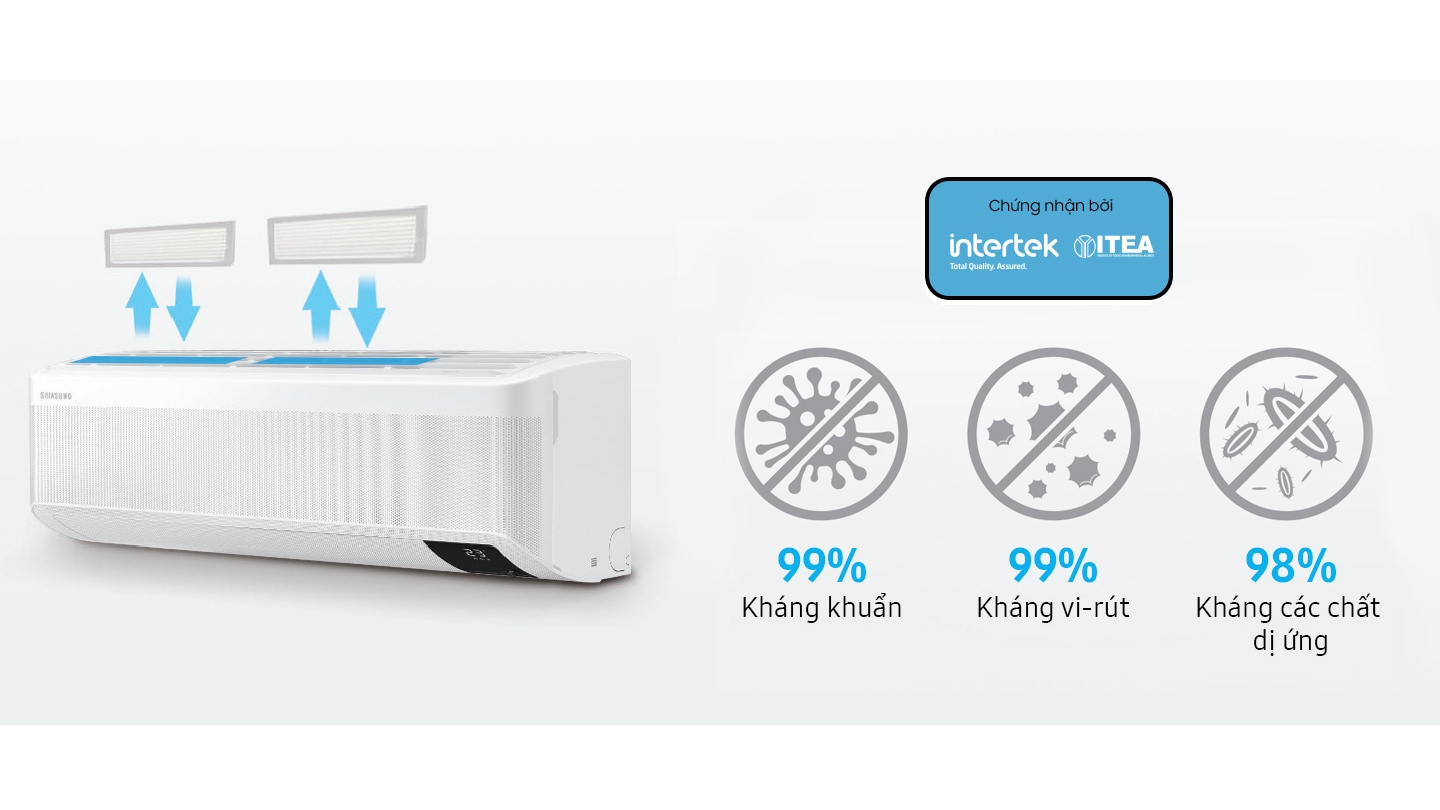 Lọc 99% virus, vi khuẩn, bụi siêu mịn và tác nhân gây dị ứng