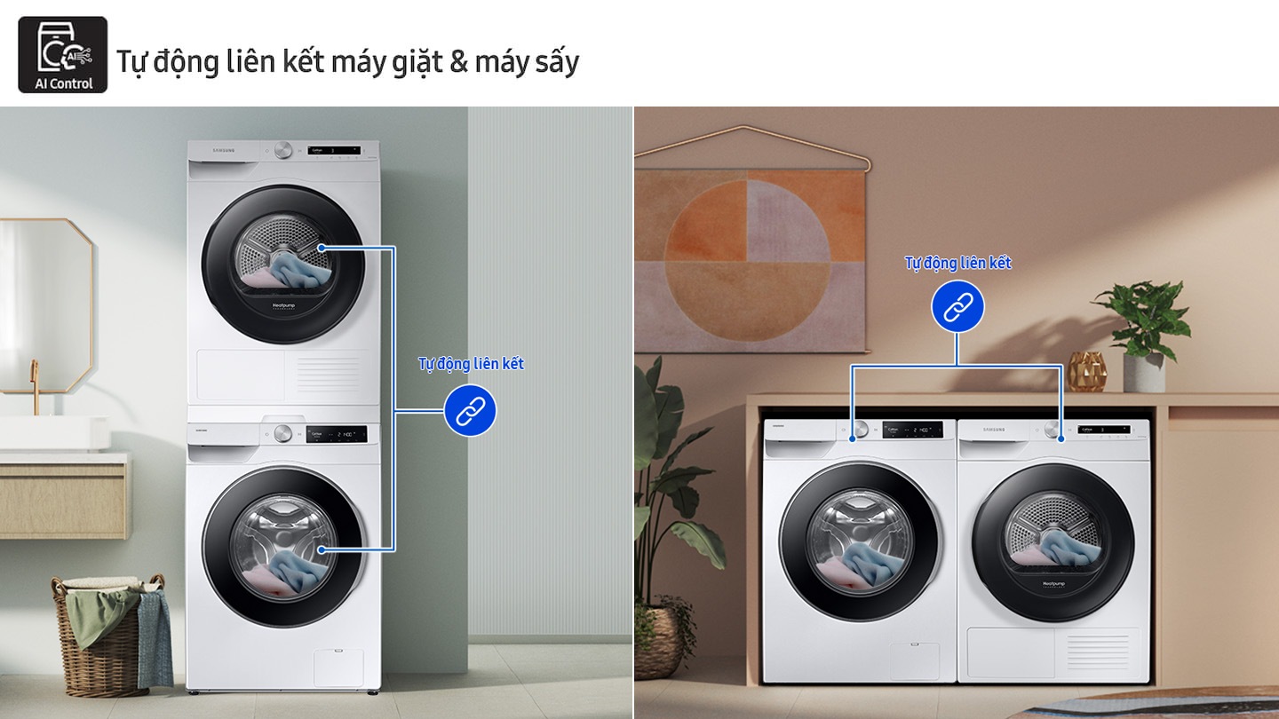 Tự động liên kết máy giặt & máy sấy