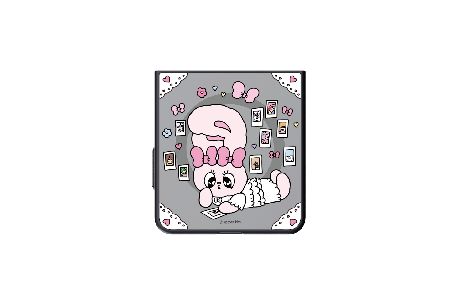 Ốp Lưng Gương Magnet Galaxy Z Flip8, Esther Bunny Hồng