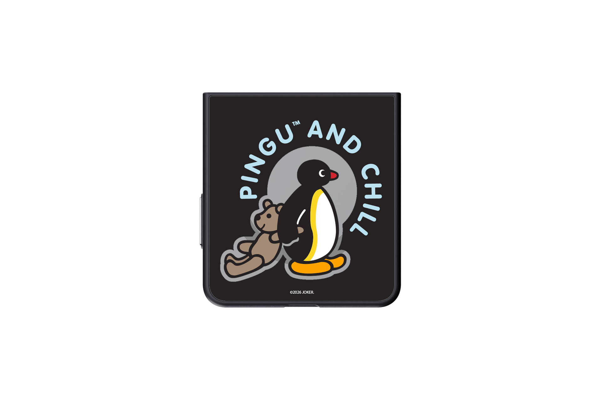 Ốp Lưng Gương Magnet Galaxy Z Flip8, Pingu Đen