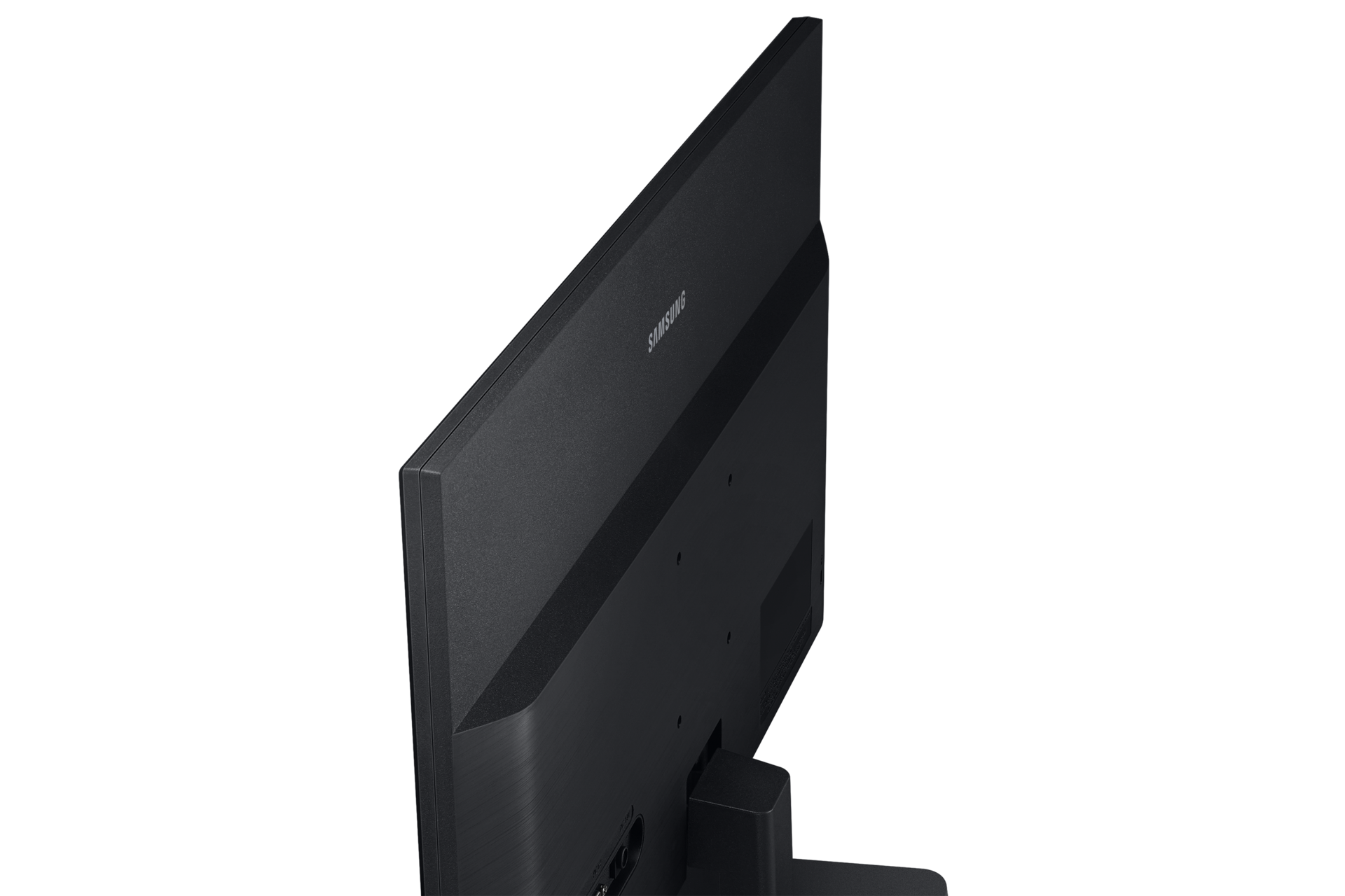 Xem chi tiết mặt sau màn hình Samsung 19 inch (LS19A330NHEXXV) từ góc nghiêng với một phần chân đế và đặt mua tại Samsung VN!