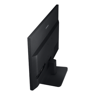 Xem mặt nghiêng, phía sau màn hình phẳng Samsung 19 inch (LS19A330) với chân đế hạ thấp. Đặt hàng chính hãng tại Samsung VN!