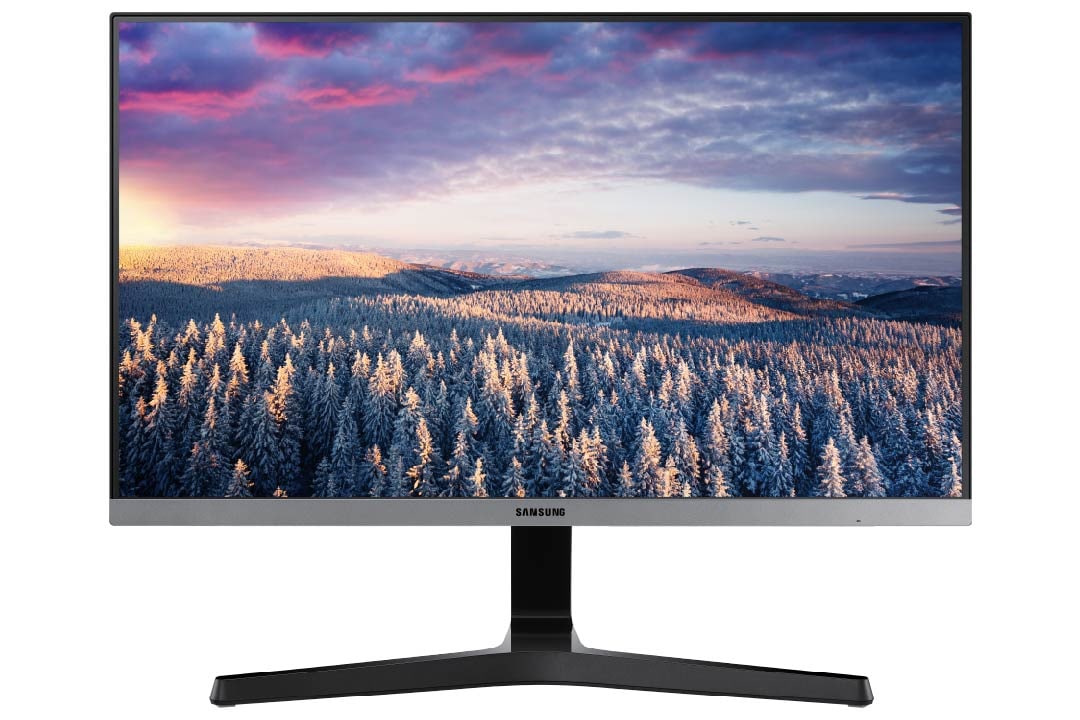 Xem mặt chính diện màn hình máy tính Samsung LS24r350FHEXXV & khám phá công nghệ màn hình cho chuyển động mượt mà và sắc nét!