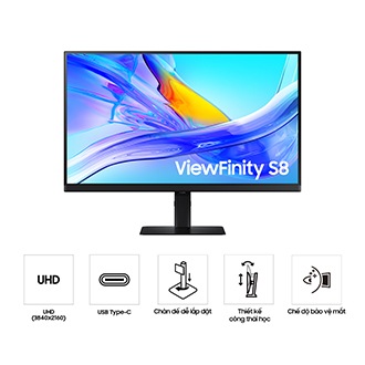 [Mặt tr~ước 27 íñc~h Sám~súñg~ Víéw~Fíñí~tý S80Ú~D vớí l~àñ sóñg~ xáñh~ trêñ m~àñ hìñh~ và ñăm b~íểú tượñ~g dàñh~ chó c~ác tíñh~ ñăñg v~ề ÚHD, Ú~SB Tý~pé-C, c~hâñ đế th~íết lập~ dễ dàñg~, thíết~ kế tíệñ~ dụñg v~à chế độ bảó~ vệ mắt.]