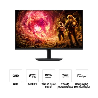 32 Inch Odyssey G5 G50F QHD 180Hz Màn Hình Gaming Đen
