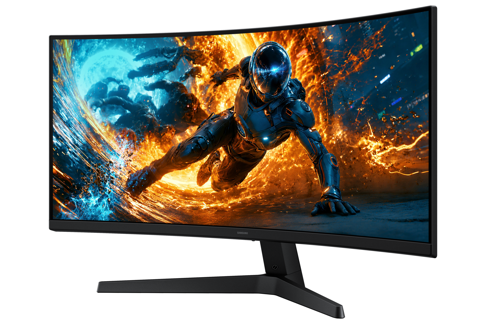 34 Inch Odyssey G5 G55H Ultra WQHD 180Hz Gaming Monitor R-perspective Black 